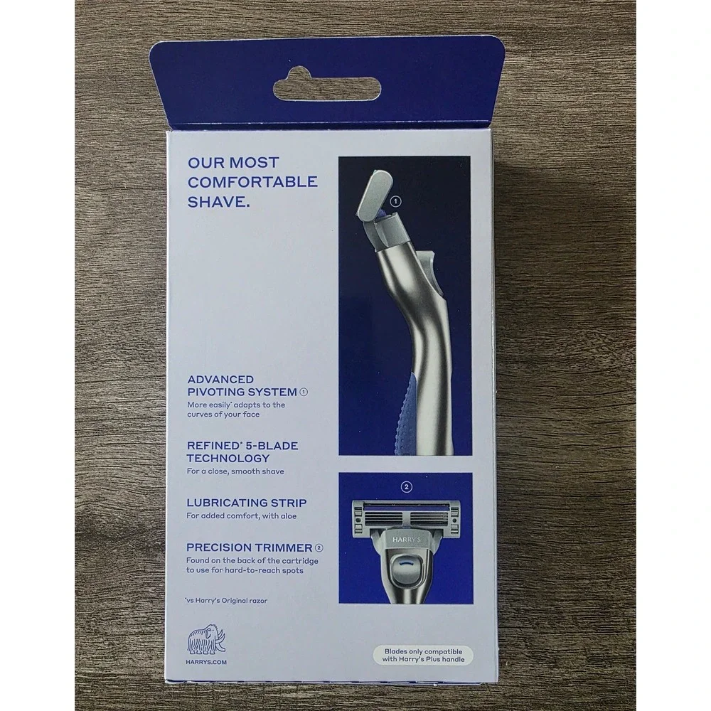 Harry's Plus Advanced Pivoting System Razor 2 Sets Weighted Metal Handle 5-Blade